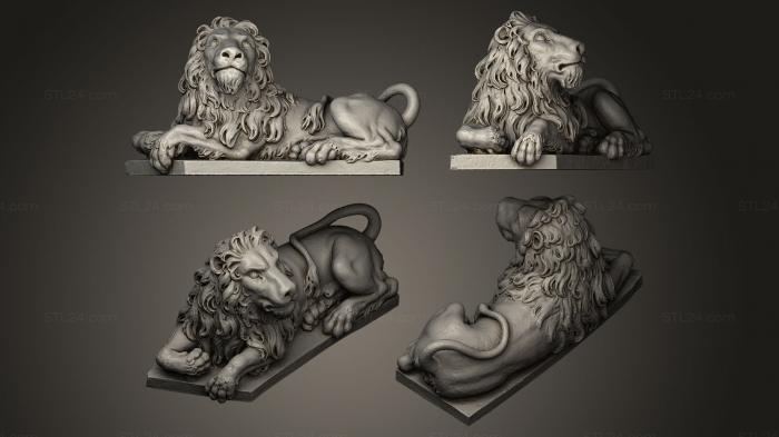 Figurines lions tigers sphinxes (Lwen right, STKL_0070) 3D models for cnc